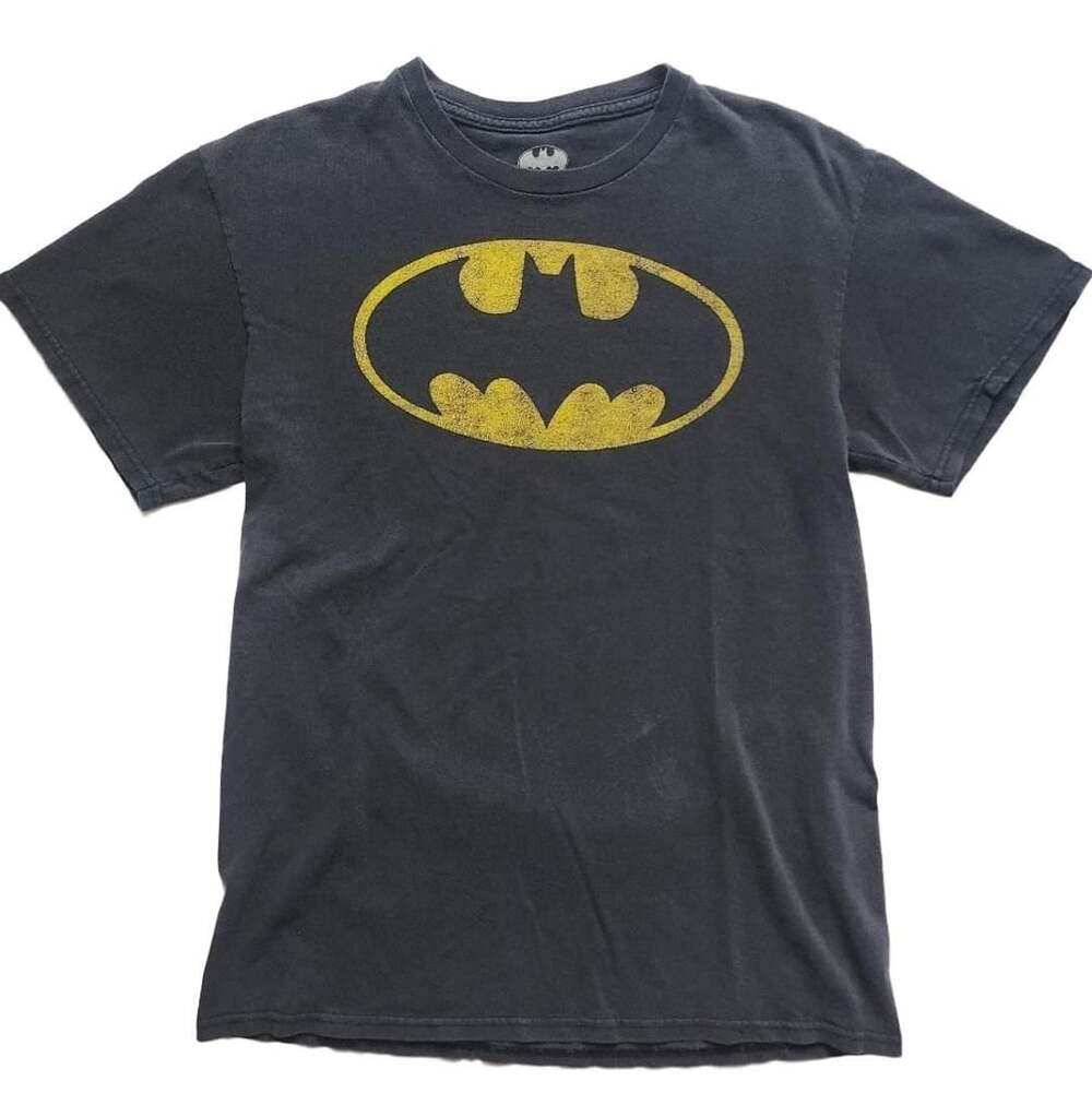 Sun Faded Batman Logo T-Shirt Size M Black DC Comics